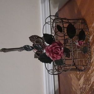 Vintage Oval Metal Basket